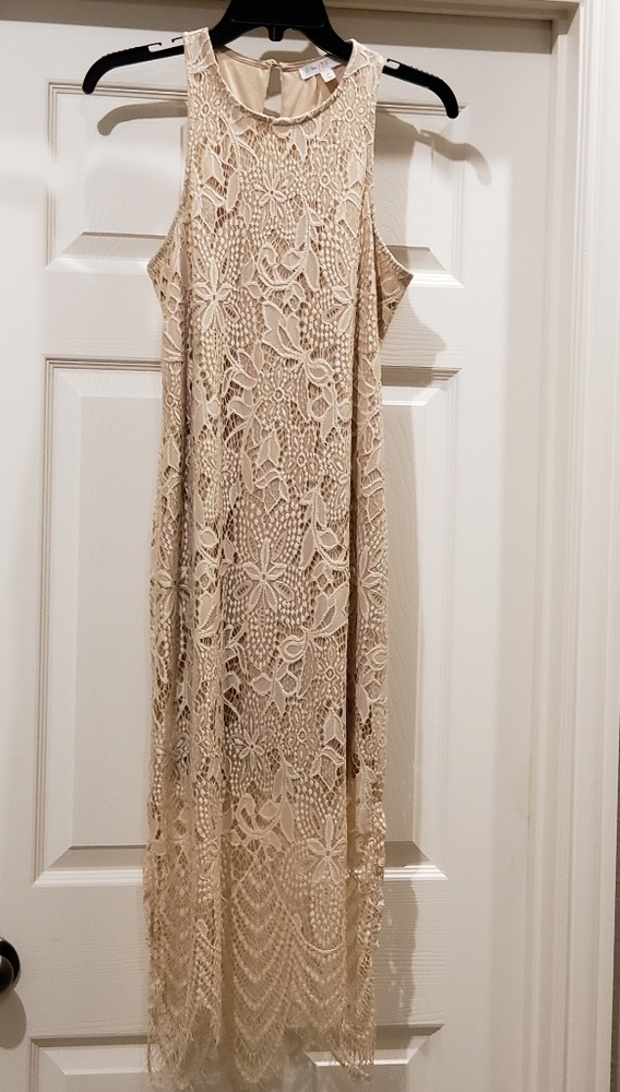 Tan lace summer dress